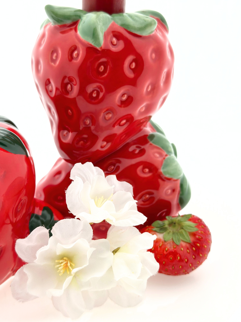 aardbeien - aardbei - kandelaar - kaarshouder - afscheid - rememberme webshop - fruit collectie